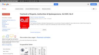 
                            10. Yearbook of Experts, Authorities & Spokespersons, Vol XXV