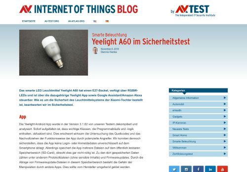 
                            9. Yeelight A60 im Sicherheitstest – AV-TEST Internet of Things Security ...