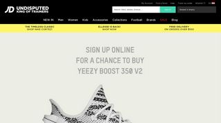 
                            3. Yeezy 350 Signup | JD Sports