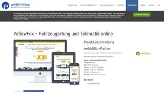 
                            5. YellowFox – Fahrzeugortung und Telematik online – webEdition