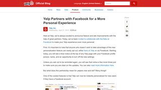 
                            10. Yelp Partners with Facebook for a More Personal Experience - Yelp