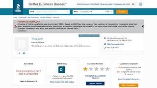 
                            10. Yelp.com | Better Business Bureau® Profile