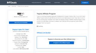 
                            6. Yepme Affiliate Program With Highest Payout Upto:7% | INRDeals ...