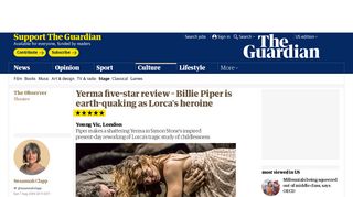 
                            12. Yerma five-star review – Billie Piper is earth-quaking as Lorca's ...