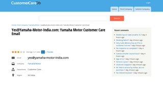 
                            9. yes@yamaha-motor-india.com: Yamaha Motor Customer Care Email ...