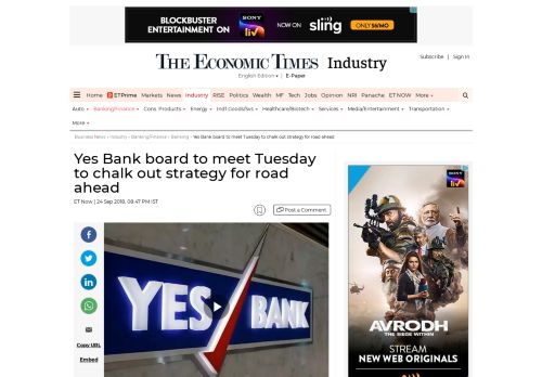 
                            10. Yes Bank board to meet Tuesday to chalk out strategy for road ahead ...