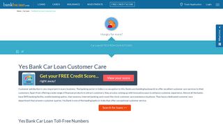 
                            9. Yes Bank Car Loan Customer Care - 24x7 Toll Free Number