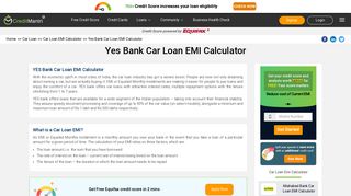 
                            11. Yes Bank Car Loan EMI Calculator & Auto Finance Eligibility Check ...