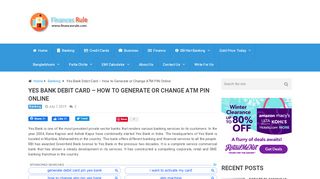 
                            12. Yes Bank Debit Card Pin – How to Generate or Change ATM PIN Online