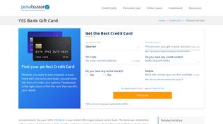 
                            10. Yes Bank Gift Card - Paisabazaar.com