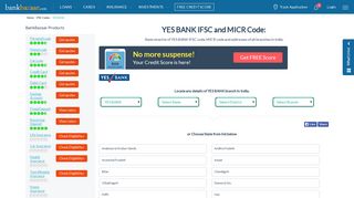 
                            9. YES BANK IFSC Code, MICR Code & Addresses in India - BankBazaar