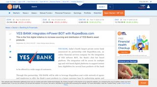 
                            8. YES BANK integrates mPower BOT with RupeeBoss.com - IndiaInfoline