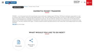 
                            2. YES BANK Money – Domestic Remittance Service by YES BANK