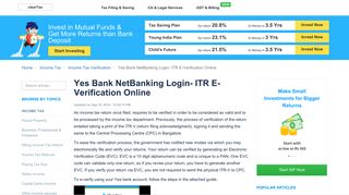 
                            4. Yes Bank NetBanking Login- ITR E-Verification Online - ClearTax