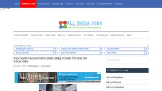 
                            11. Yes Bank Recruitment 2018-2019 | Clerk PO and SO Vacancies ...