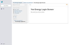 
                            7. Yes Energy Login Screen - Yes Energy Support