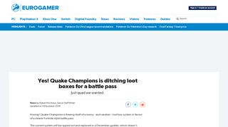 
                            11. Yes! Quake Champions is ditching loot boxes for a battle pass ...
