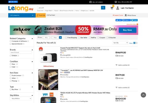
                            5. Yes wifi price, harga in Malaysia - lelong - Lelong.my