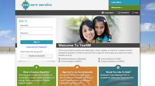 
                            8. YesNM Portal - apply, check, update, or renew for public assistance ...