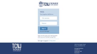 
                            3. YESS Login - TCNJ