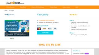 
                            8. Yeti Casino Erfahrungen 2019 | 333 Euro + 100 Freispiele