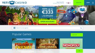 
                            7. Yeti Casino online, mobile casino app | €333 welcome offer + 100 ...