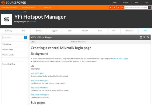 
                            7. YFi Hotspot Manager / Wiki / YfiTechMikrotikLogin - SourceForge