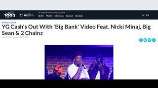 
                            8. YG Cash's Out With 'Big Bank' Video Feat. Nicki Minaj, Big Sean & 2 ...