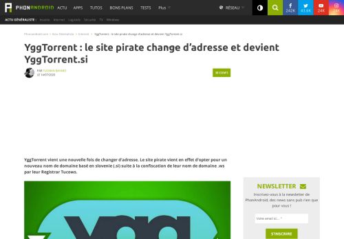 
                            8. YggTorrent : le site de téléchargement illégal change encore d ...