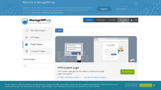 
                            10. YITH Custom Login - ManageWP.org