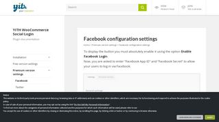 
                            4. YITH Social Login: Facebook configuration settings