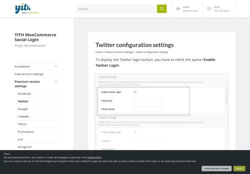 
                            12. YITH Social Login: Twitter configuration settings - YITH Documentations