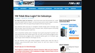 
                            5. YM Tidak Bisa Login? Ini Solusinya • Internet Cepat