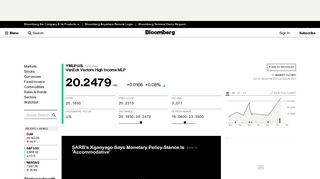 
                            10. YMLP Quote - VanEck Vectors High Income MLP Fund - Bloomberg ...