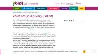 
                            4. Yoast and your privacy (GDPR) - Yoast Knowledge Base