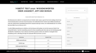 
                            5. Yobetit Test 2019: Wissenswertes über Angebot, App und Bonus