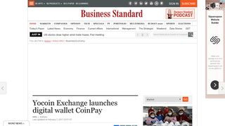 
                            3. Yocoin Exchange launches digital wallet CoinPay | Business Standard ...