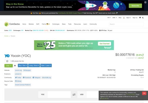 
                            9. Yocoin (YOC) price, chart, and fundamentals info | CoinGecko