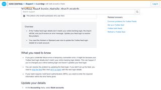 
                            9. Yodlee feed login details don't match - Xero Central