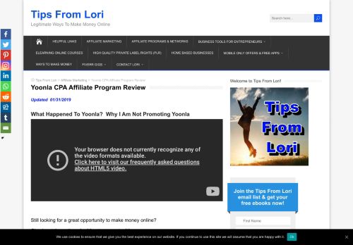 
                            12. Yoonla CPA Affiliate Program Review - Tips from Lori