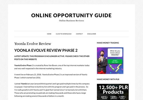 
                            13. Yoonla Evolve Review - Online Opportunity Guide