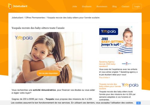 
                            3. Yoopala recrute des baby-sitters pour l'année scolaire — Jobetudiant