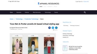 
                            12. Yoox Net-A-Porter unveils AI-based virtual styling app | Production ...