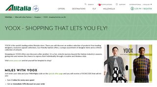 
                            11. YOOX - shopping that lets you fly! - Alitalia