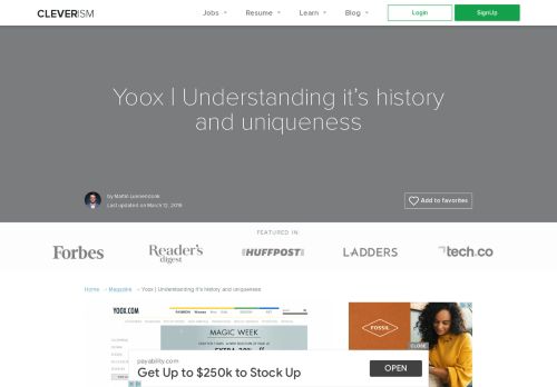 
                            7. Yoox | Understanding it's history and uniqueness - Cleverism