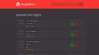 
                            13. yopmail.com passwords - BugMeNot
