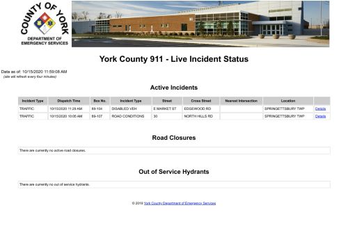 
                            13. York County 911 Live Incident Status