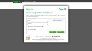 
                            2. You are signing into Sage Online Services.