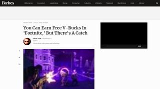
                            11. You Can Earn Free V-Bucks In 'Fortnite,' But There's A Catch - Forbes