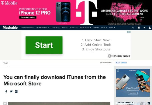
                            6. You can finally download iTunes from the Microsoft Store - Mashable